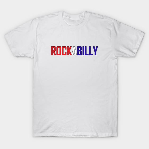 ROCKABILLY-Red White and Blue T-Shirt by BLDesign